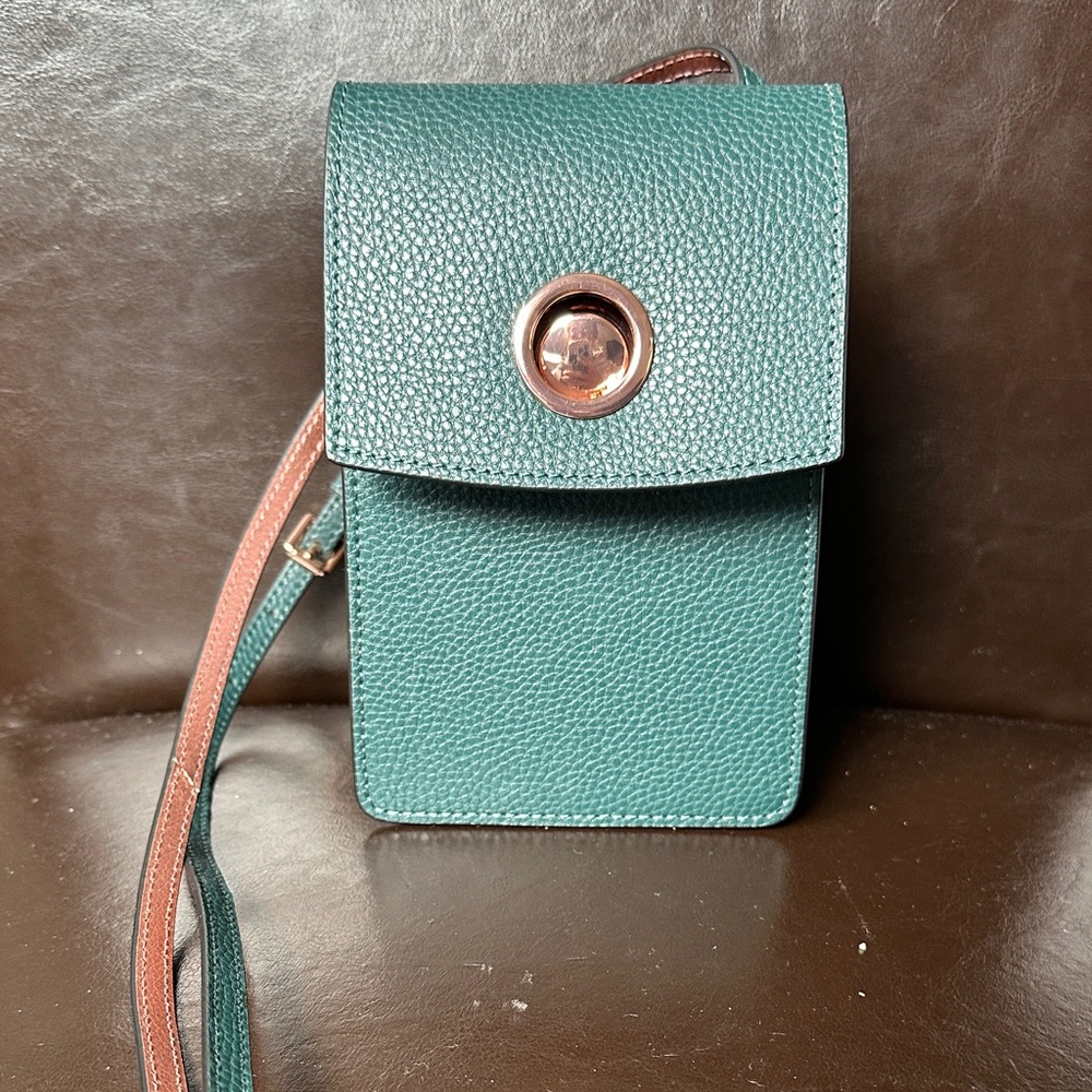 Mimco Teal and Brown Crossbody Bag